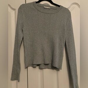 Shimmering Gray Women's Crew Neck Sweater